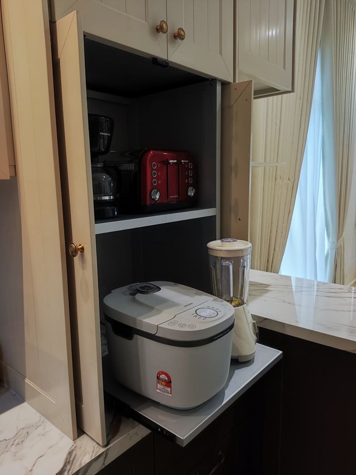 Euro hidden appliance cabinet